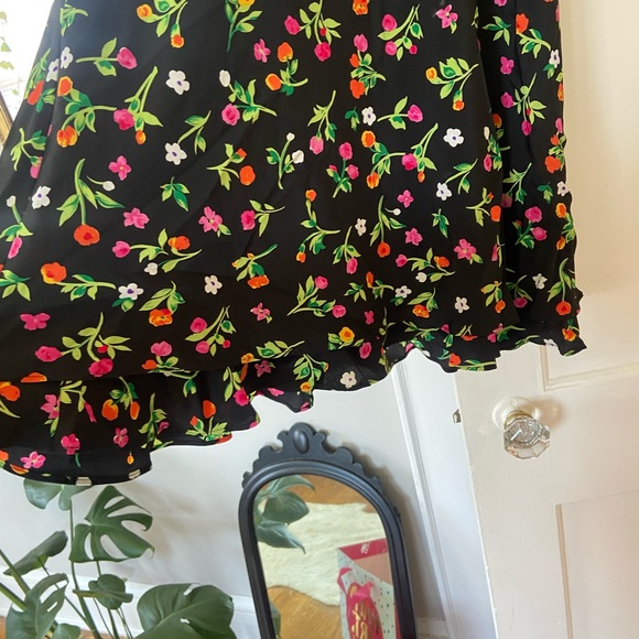 Vintage floral mini dress with shoulder pads size 8 - Picture 2 of 4